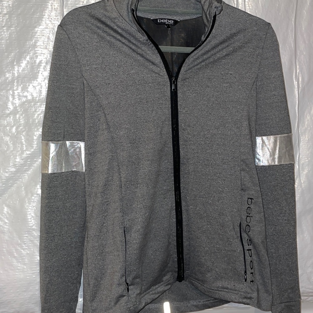 Bebe Sport Grey & Silver Athletic Jacket - Picture 3 of 4